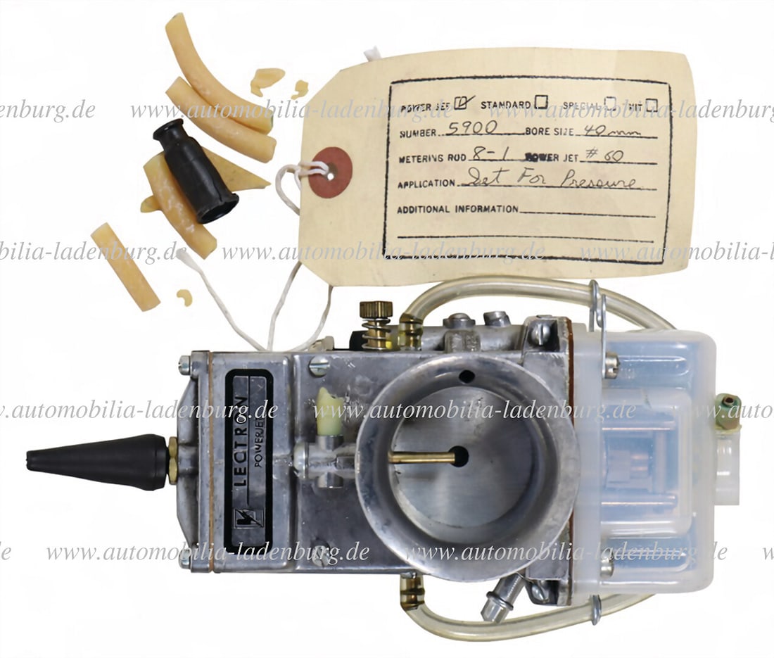LECTRON NOS Lectron Powerjet 40mm carburetor, Patent No.: 4008298, still with tag, hose brittle due (1 of 2)
