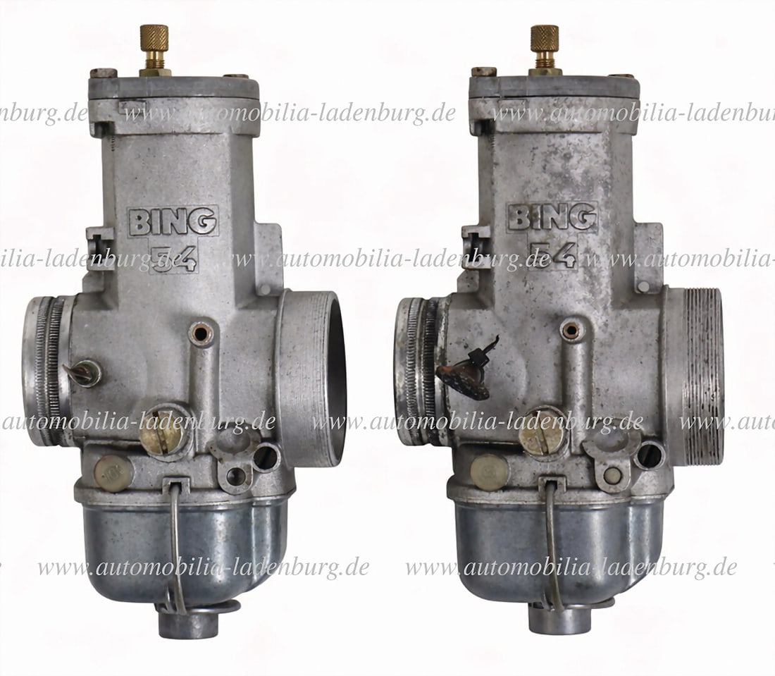 BING mixed lot 2 pcs. Bing 54 carburetor for motorcycles, both "54/36/21 03", used optically good (1 of 2)