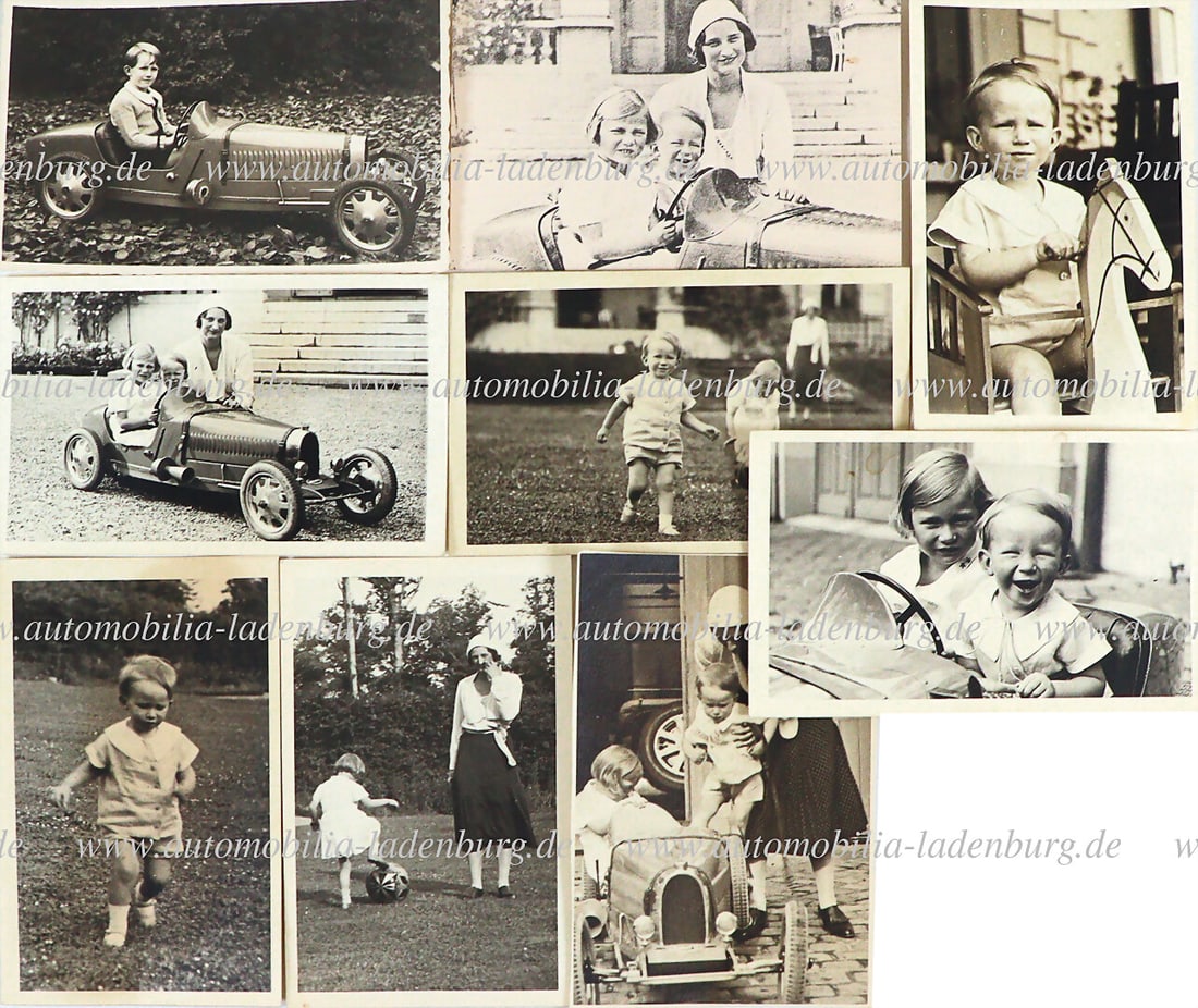 BUGATTI Mixed lot of 9 original photo postcards, including 5 photos with Bugatti Bébé (3 (1 of 1)