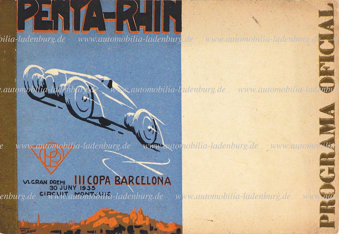 VI GRAN PREMI PENYA RHIN June 30, 1935, official racing program "III Coppa Barcelona Circuit (1 of 1)