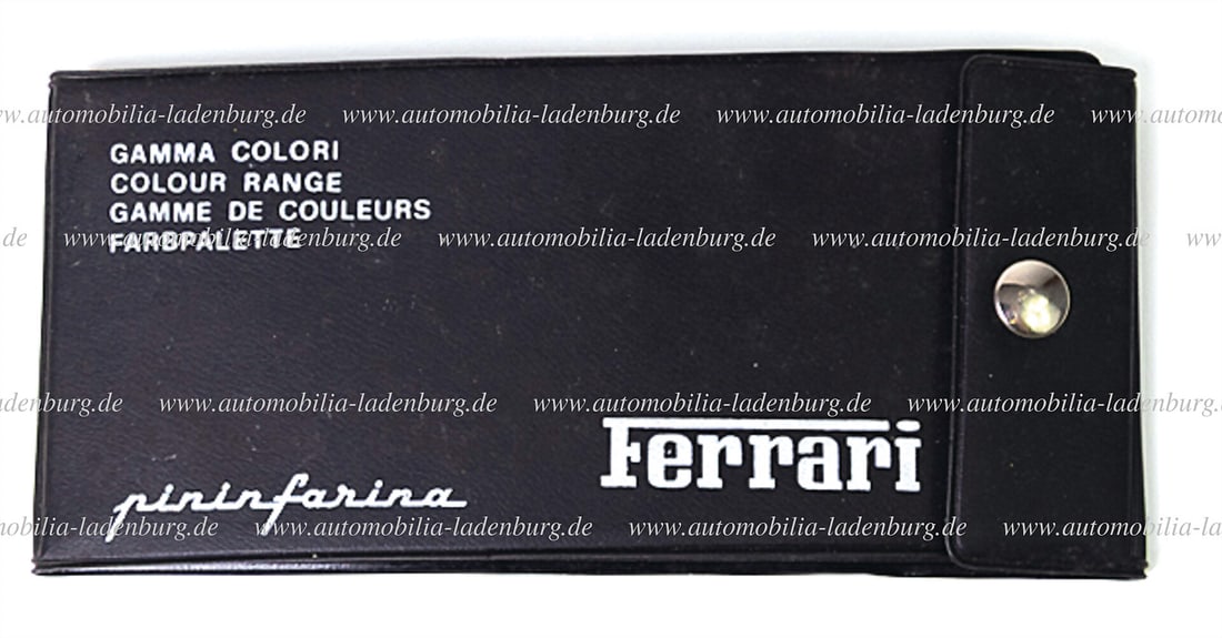 FERRARI 1979, Pininfarina paint sample card with a total of 15 paint sample colors, including (1 of 3)