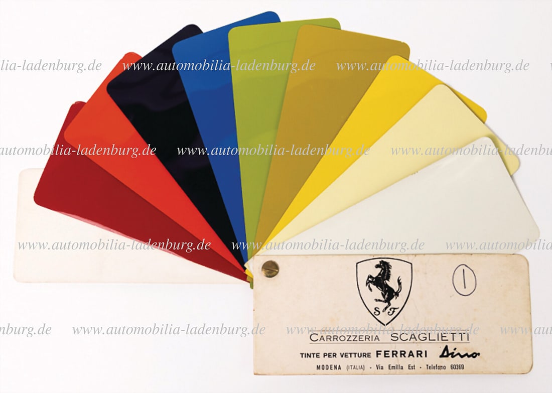 FERRARI Paint sample card Carrozzeria Scaglietti for Ferrari Dino, with a total of 9 paint sample (1 of 5)