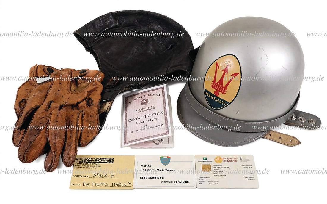 ESTATE OF MARIA TERESA DE FILIPPIS (MASERATI) 1947-2011, extensive estate incl. crash helmet, (1 of 4)