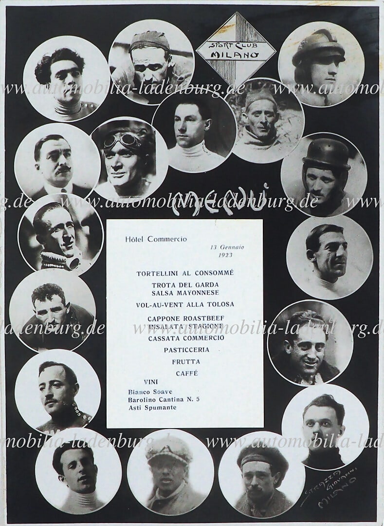 SPORT CLUB ITALIANO January 13, 1923, menu card with portrait illustrations, 20x15cm German: SPORT CLUB ITALIANO January 13, 1923, menu card with portrait illustrations, 20x15cm German Description SPORT CLUB ITALIANO 13. Januar 1923, Menuekarte mit Porträtabbildungen, 20x15cm