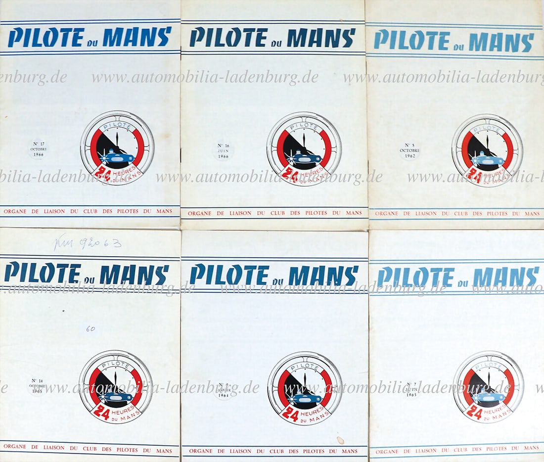 LE MANS Mixed lot of 6 issues of the magazine "Pilote du Mans", No.5/1962, No.7/1963, No.9/1964, (1 of 1)