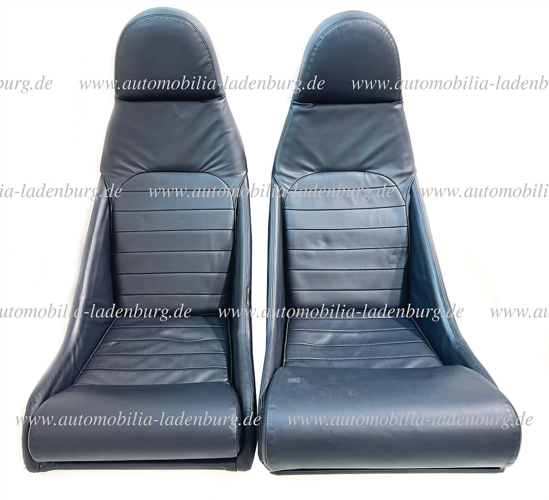 a pair of bucket seats / sports seats, blue leather, good condition German Description ein paar (1 of 1)