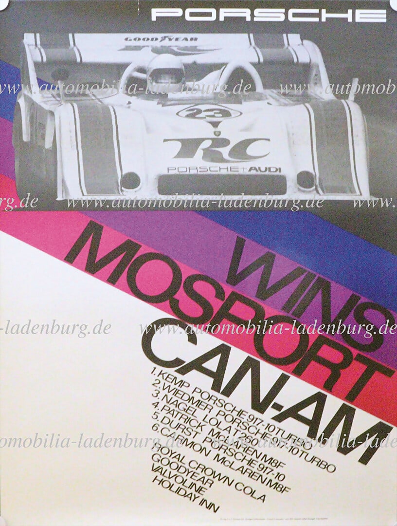 PORSCHE 1973, original racing poster "Porsche wins Mosport Can-Am", design Atelier Strenger June (1 of 1)