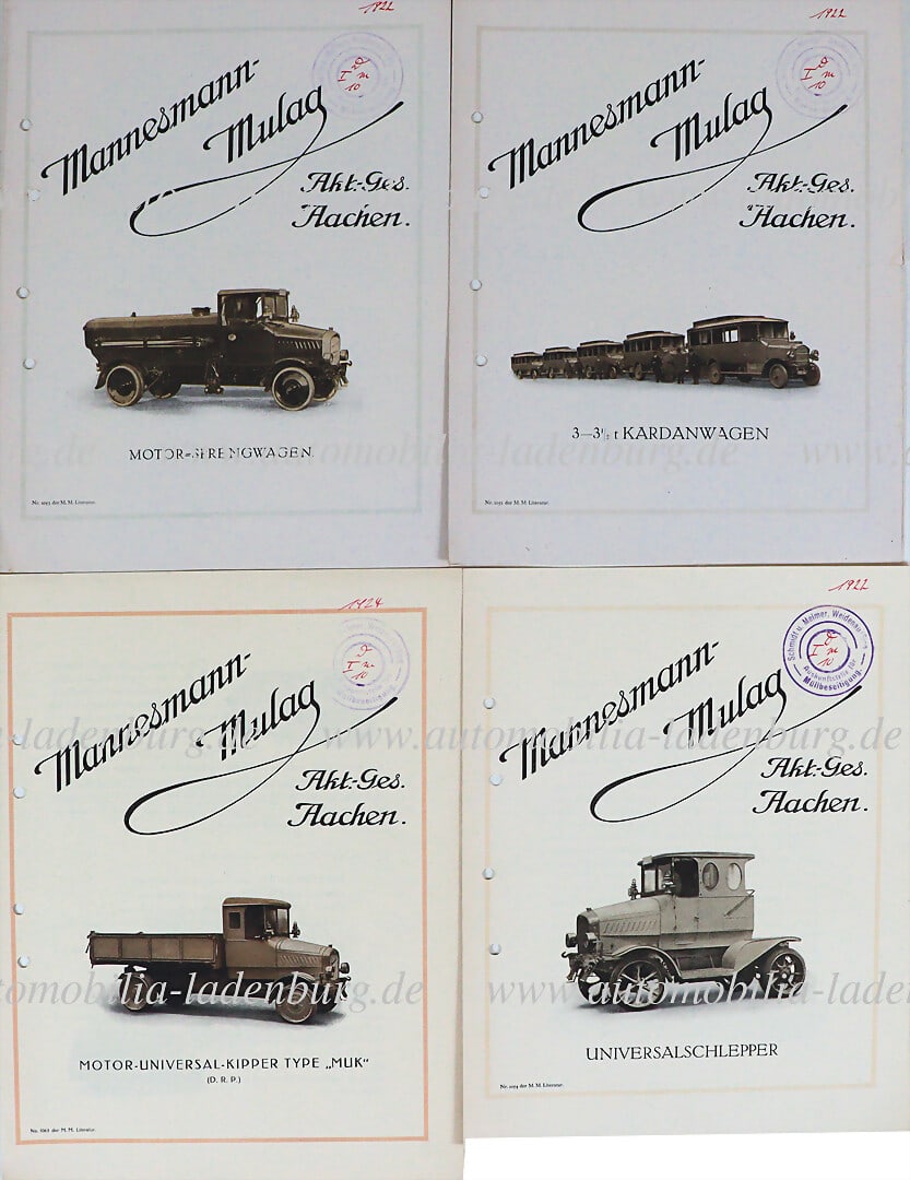 MANNESMANN MULAG 1922-1924, mixed lot of 4 sales brochures, among them universal tractor, motor (1 of 1)