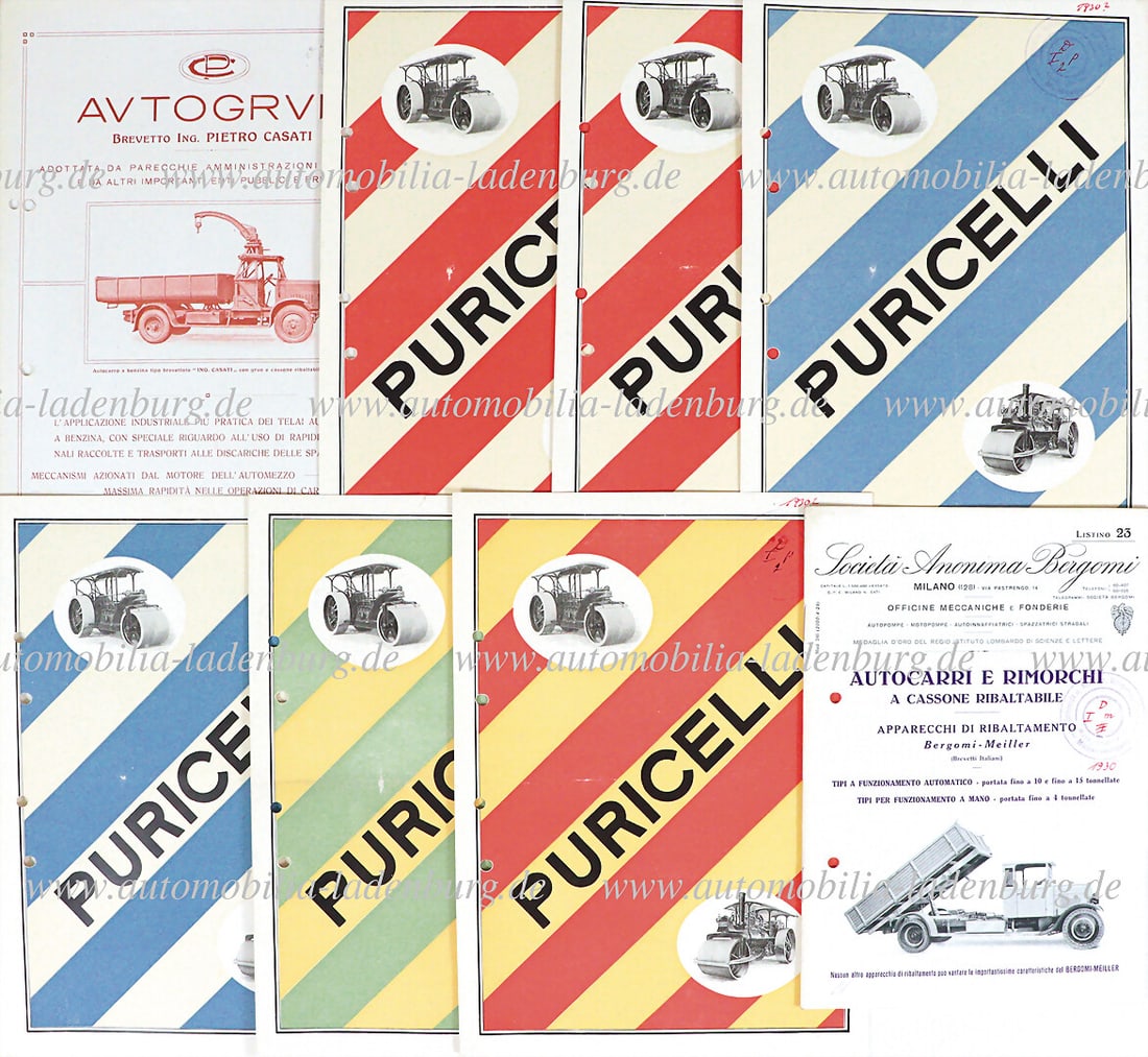 1929/1930, mixed lot of 8 sales brochures (ital. text), among them "Bergomi Autocarri", "Autograve" (1 of 1)