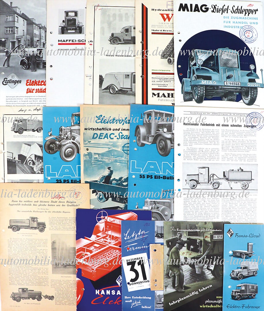 20s/30s, mixed lot of 12 sales items, among them Hansa Lloyd Elektro Fahrzeuge, Ochsner & Cie AG (1 of 1)