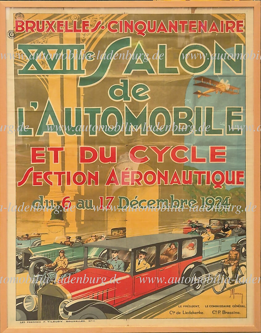 SALON BRUXELLES 1924, event poster "XVIII Salon de l'Automobile et du Cycle", framed, 102x73cm, with (1 of 1)