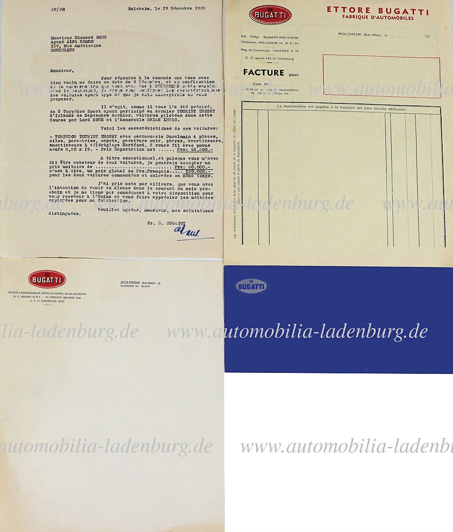 BUGATTI Molsheim December 1935, letter from Ettore Bugatti (after dictation, signed by (1 of 1)