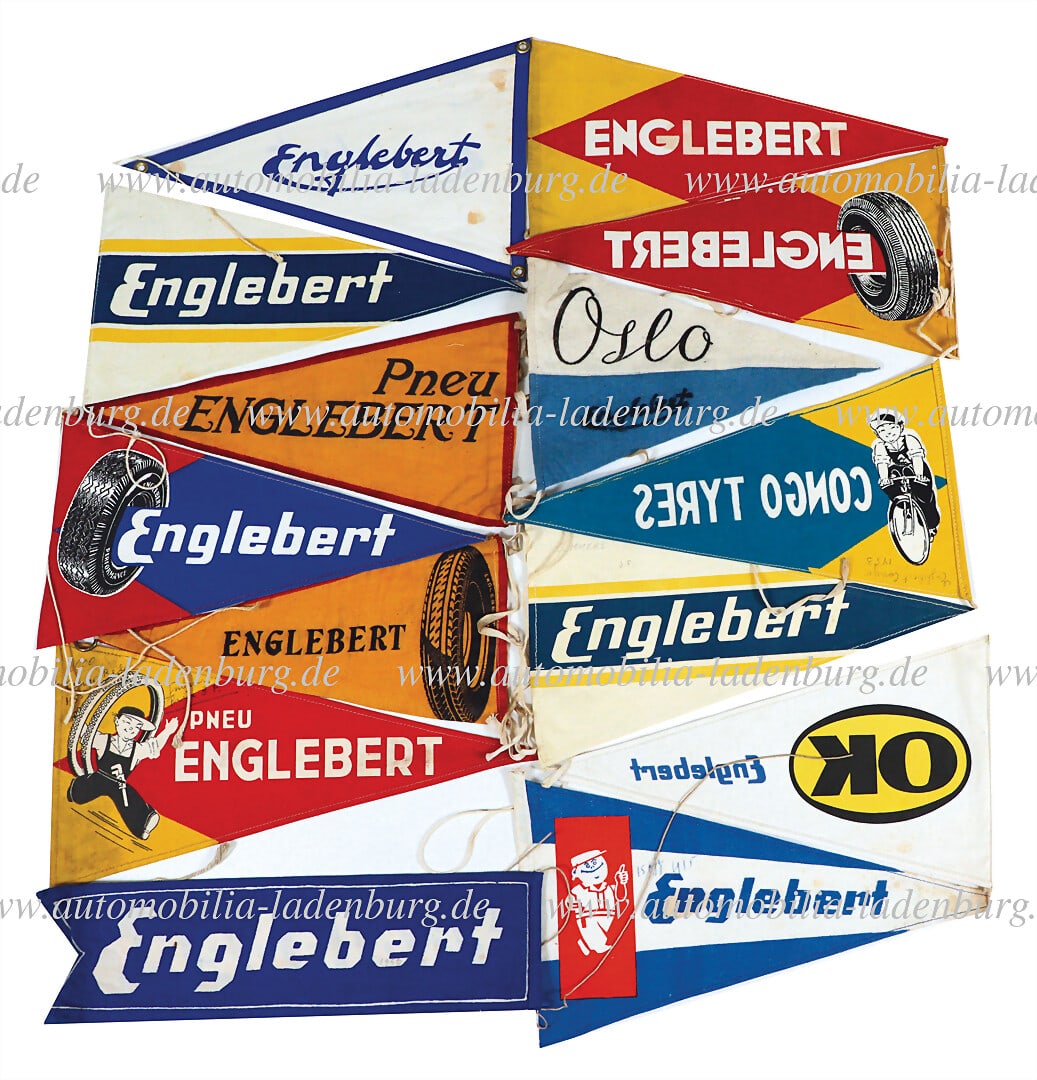 ENGLEBERT 20s-50s, mixed lot of 14 pennants, mostly good condition German Description ENGLEBERT (1 of 1)