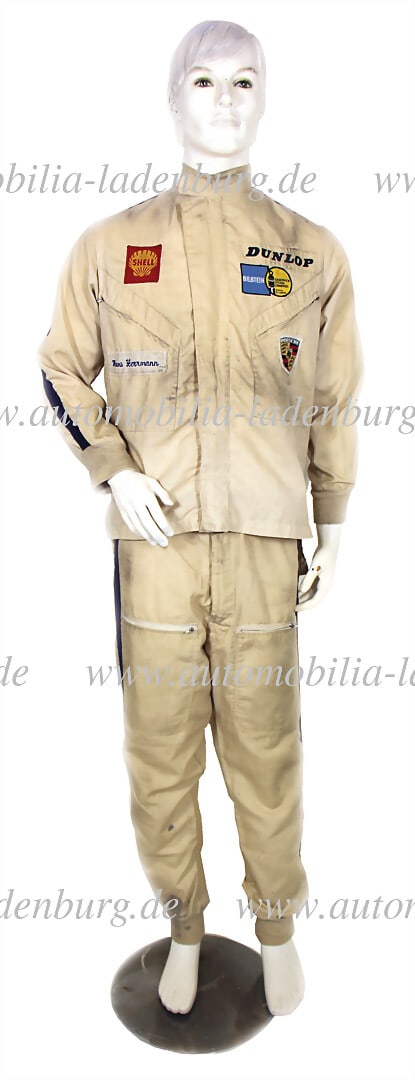 HANS HERRMANN Up for sale is an exceptionally rare collector's item: the original racing suit worn: HANS HERRMANN Up for sale is an exceptionally rare collector's item: the original racing suit worn by German motorsport legend Hans Herrmann during his legendary appearance at the 24 Hours of Le Mans 
