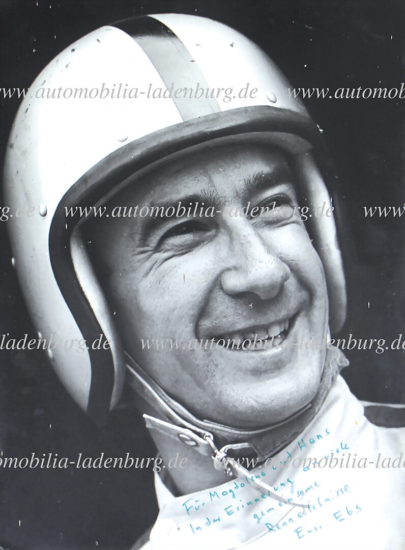 HANS HERRMANN Hand-signed portrait photograph on wood Eberhard Mahle, signed with dedication "For (1 of 1)