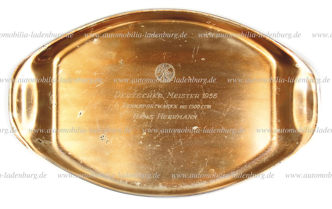 HANS HERRMANN Motorsport Club Stuttgart, silver bowl (WMF) with engraving "Dem deutschen Meister (1 of 1)