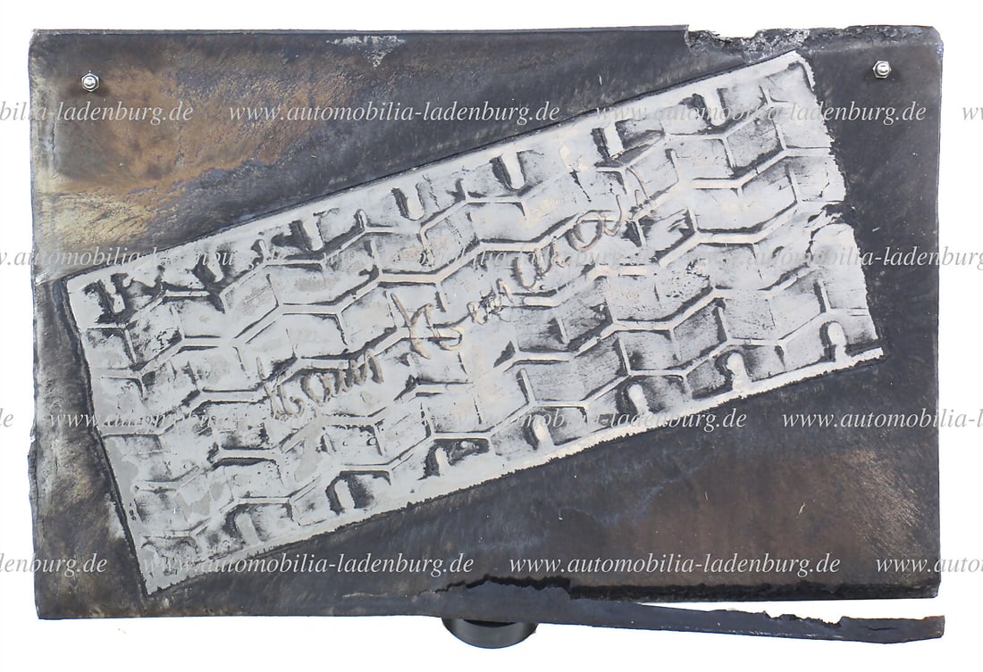 HANS HERRMANN Personal gift to Hans Herrmann Explosive imprint of the Mercedes-Benz W196 tire, with (1 of 2)