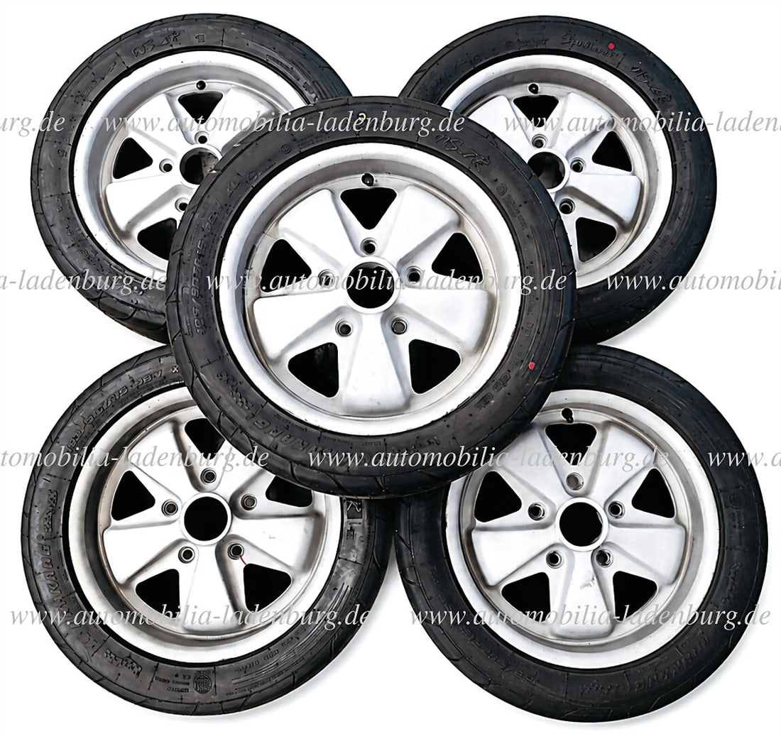 PORSCHE Lot of 5 Fuchs rims 6 J x 15, with tires, glass bead blasted, with tires German (1 of 1)