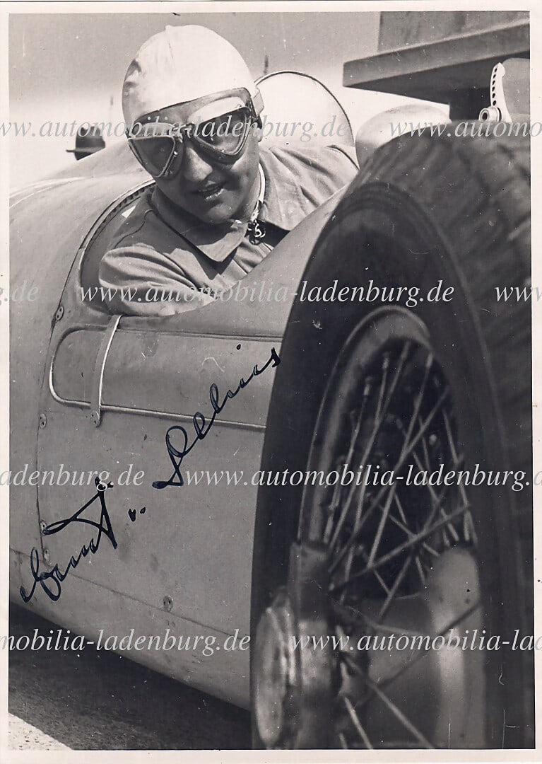AUTO UNION signed original b/w photograph Ernst von Delius on Auto Union, 17,5x13cm German (1 of 2)