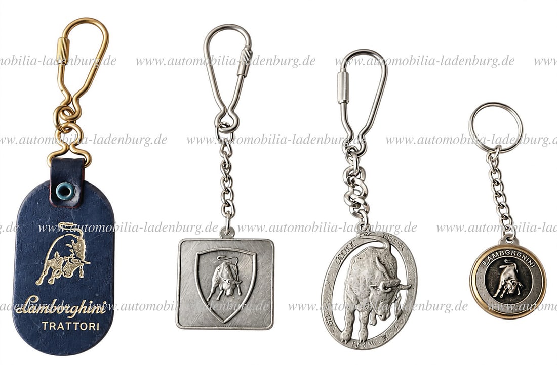 LAMBORGHINI Lot of 4 Lamborghini key fobs, including one fob for Miura, 3x for tractors German (1 of 2)