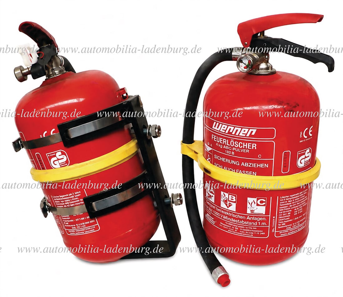 PORSCHE Set of 2 Werner fire extinguishers for Porsche 993 RS/CS Clubsport Cup, with bracket, as (1 of 1)