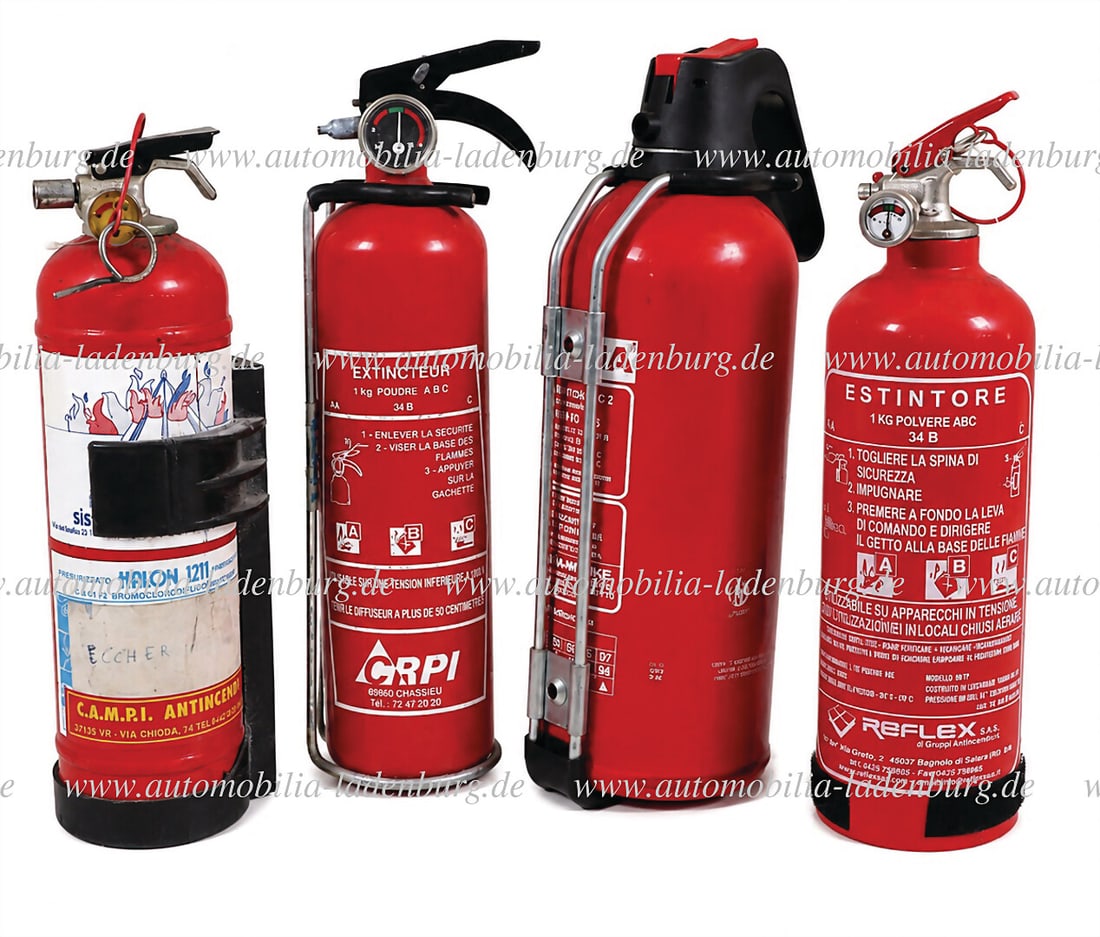 Convoy 4 racing fire extinguishers including Gloria Avus 2; CRPI; CAMPI Halon, 3x ital. Manufacturer (1 of 1)