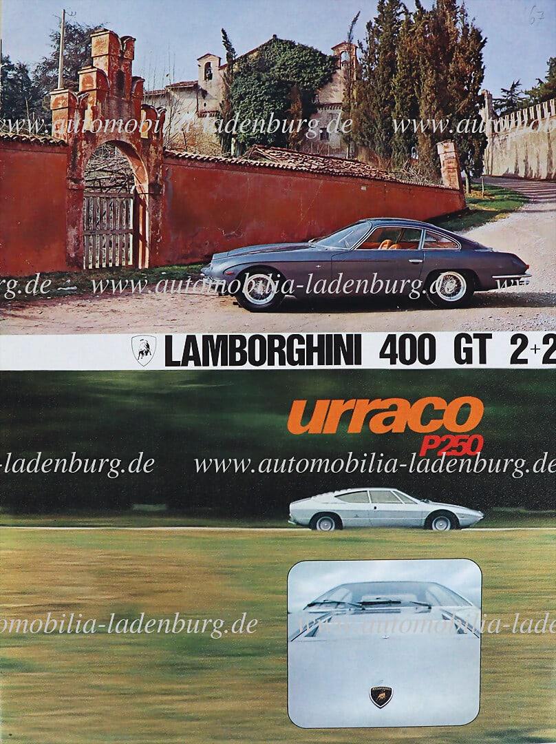 LAMBORGHINI Collection of 2 sales brochures including Lamborghini 400GT 2+2 and Lamborghini Urraco (1 of 1)