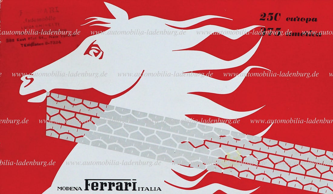 FERRARI sales brochure Ferrari 250 Europe / 375 America, (Merritt p.119), 8 pages, ital. text, (1 of 1)