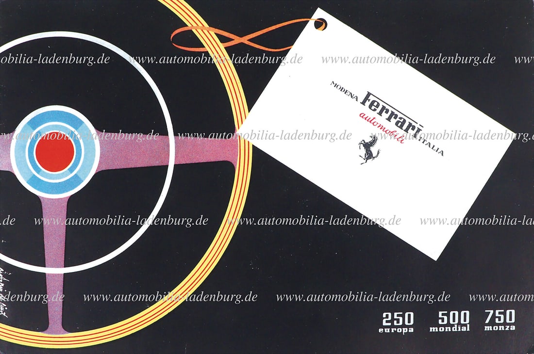 FERRARI sales brochure Ferrari 250 Europa, 500 Mondial, 750 Monza, 10 pages English text, good (1 of 1)
