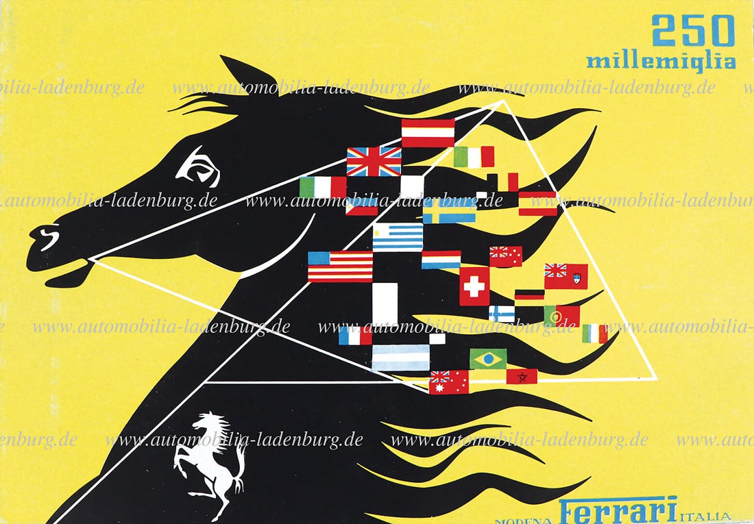 FERRARI fold-out brochure Ferrari 250 millemiglia, 8 pages, Italian text, (Merrit 93), good (1 of 1)