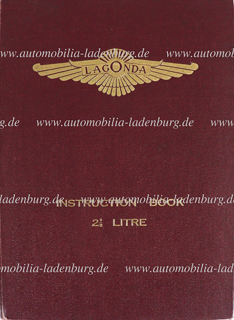 LAGONDA Manual / operating instructions Lagonda 2 1/2 Litre, English text, good condition German (1 of 1)