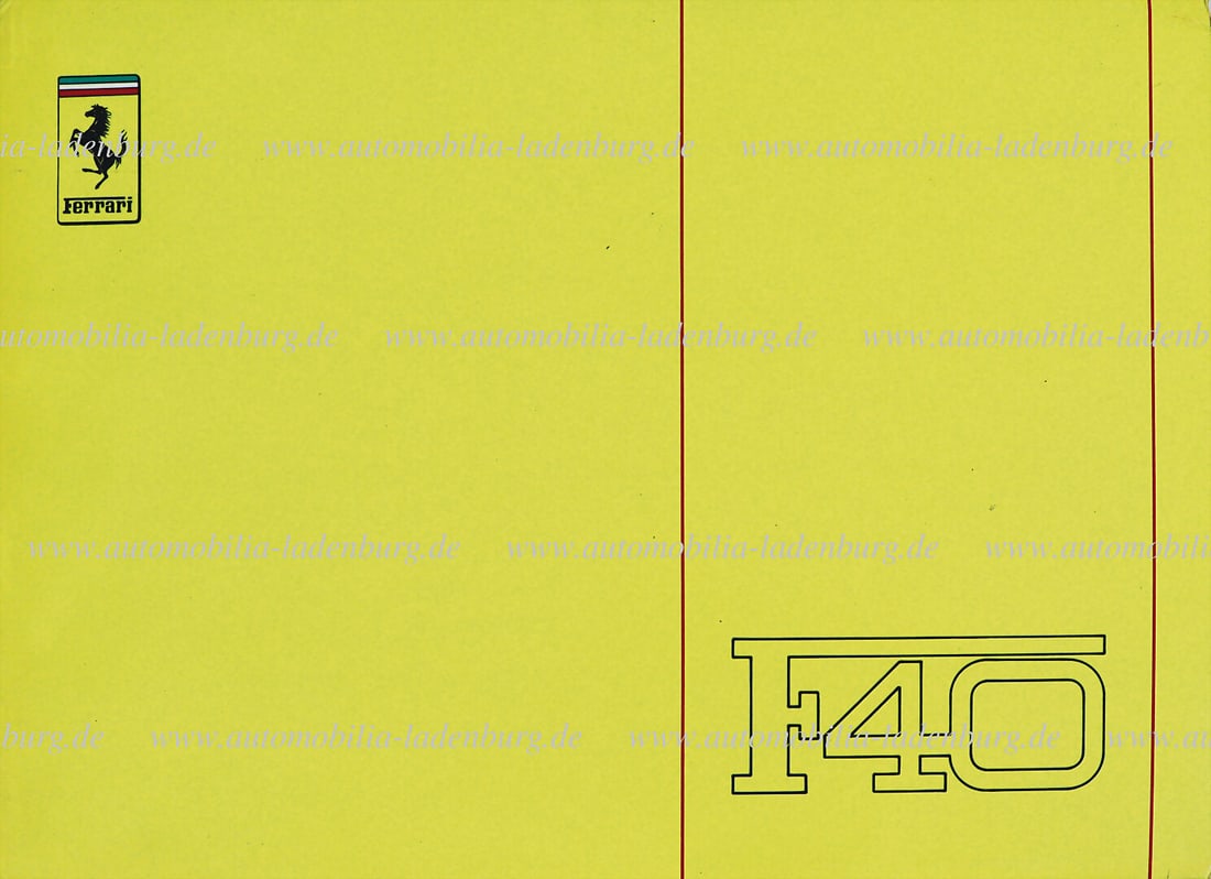 FERRARI Operating instructions Ferrari F40, (512A/88), four languages, good condition German: FERRARI Operating instructions Ferrari F40, (512A/88), four languages, good condition German Description FERRARI Betriebsanleitung Ferrari F40, (512A/88), viersprachig, guter Zustand