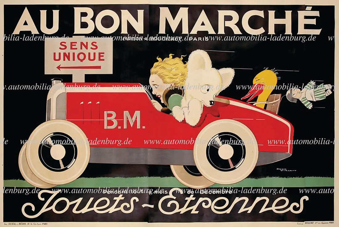 RENE VINCENT ca. 1920, advertising poster "Au Bon MarchÃ© - Toys and Games", (1 of 1)