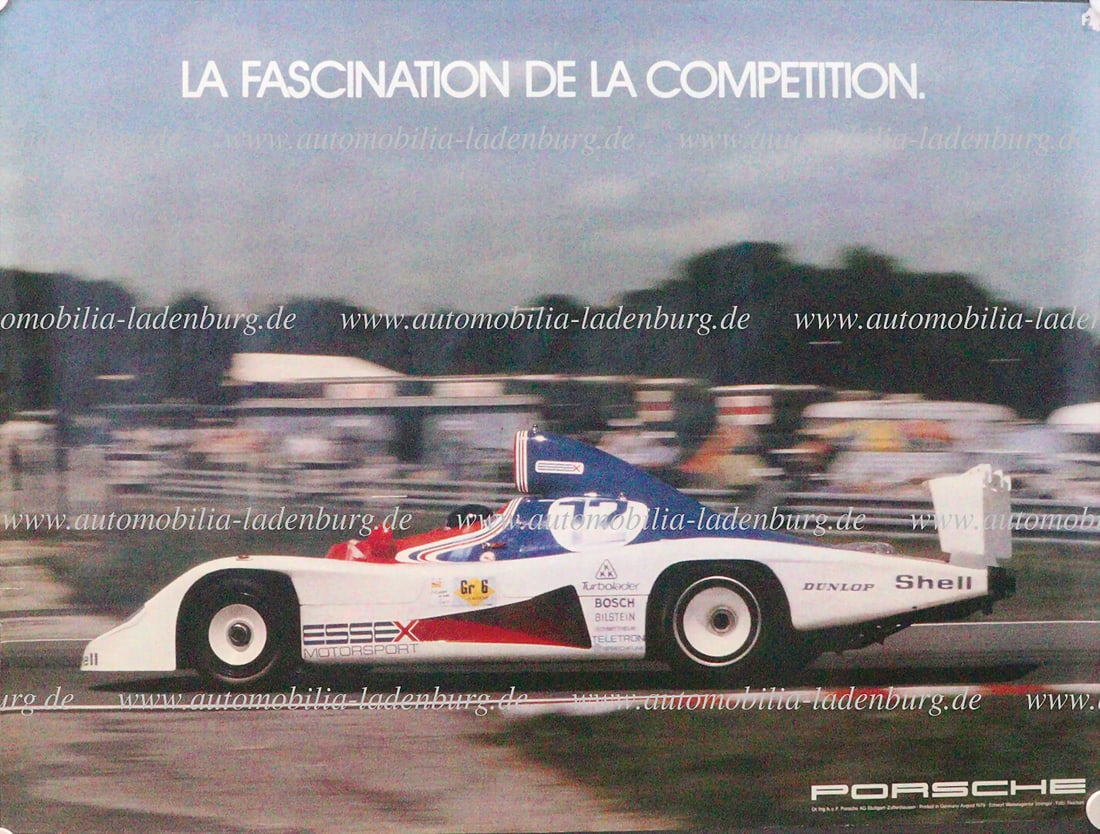 PORSCHE 1979, original racing poster "la Fascination de la Competition", design by advertising (1 of 1)