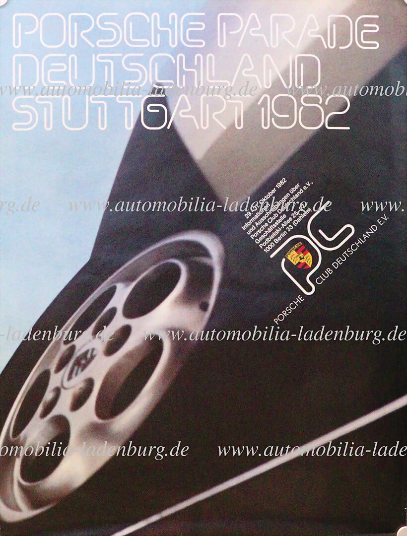 PORSCHE 1982, advertising poster "Porsche Parade Germany in Stuttgart 1982 (Porsche Club e.V.)" (1 of 1)