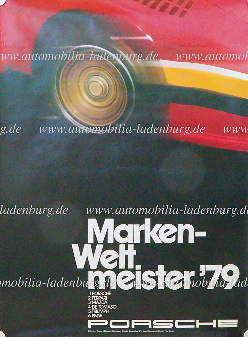 PORSCHE 1979, advertising poster "Porsche Markenweltmeister 1979", design advertising agency (1 of 1)