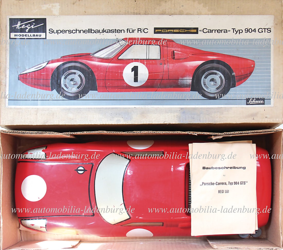 PORSCHE Porsche 904 GTS model, by Schuco/Hegi No.551, size 58x22x14cm, condition body good, 2x (1 of 1)