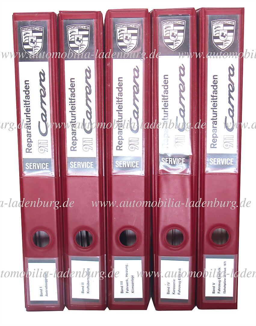 PORSCHE Mixed lot of 5 original "Repair Guide Porsche 911 Carrera", Volumes I-IV, 1984, very good (1 of 1)