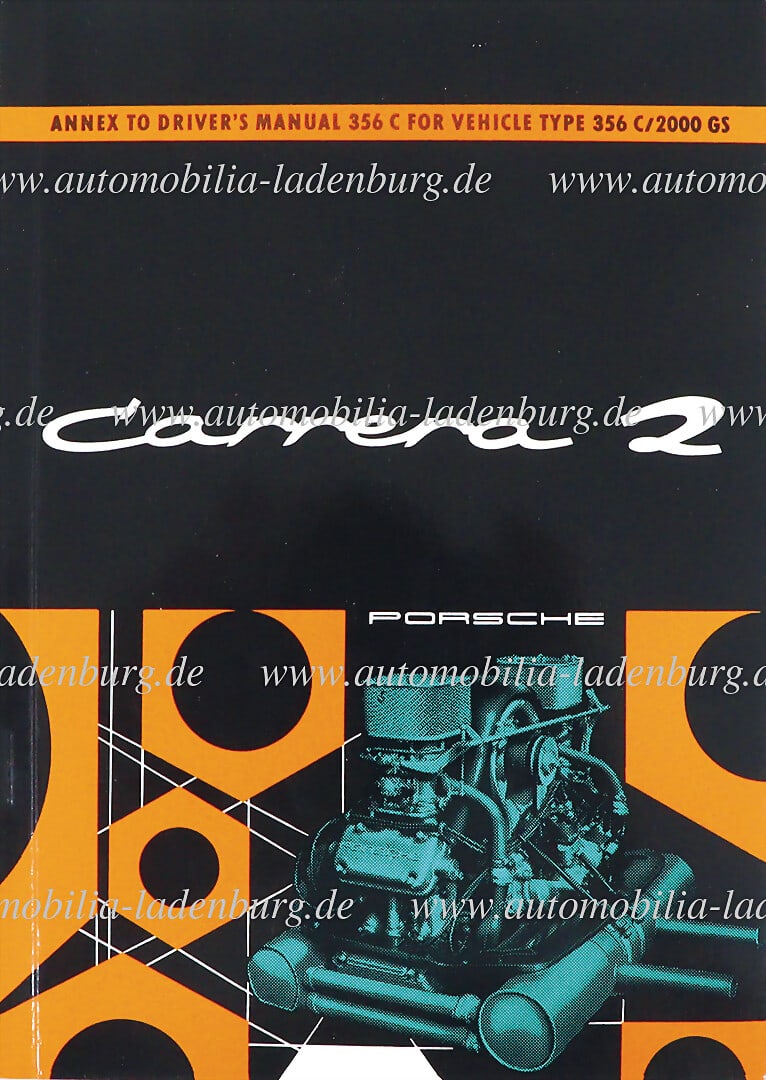 PORSCHE 1963, original Porsche 356 C/2000 GS Carrera 2 "drivers manual", W38, 1963 German (1 of 1)