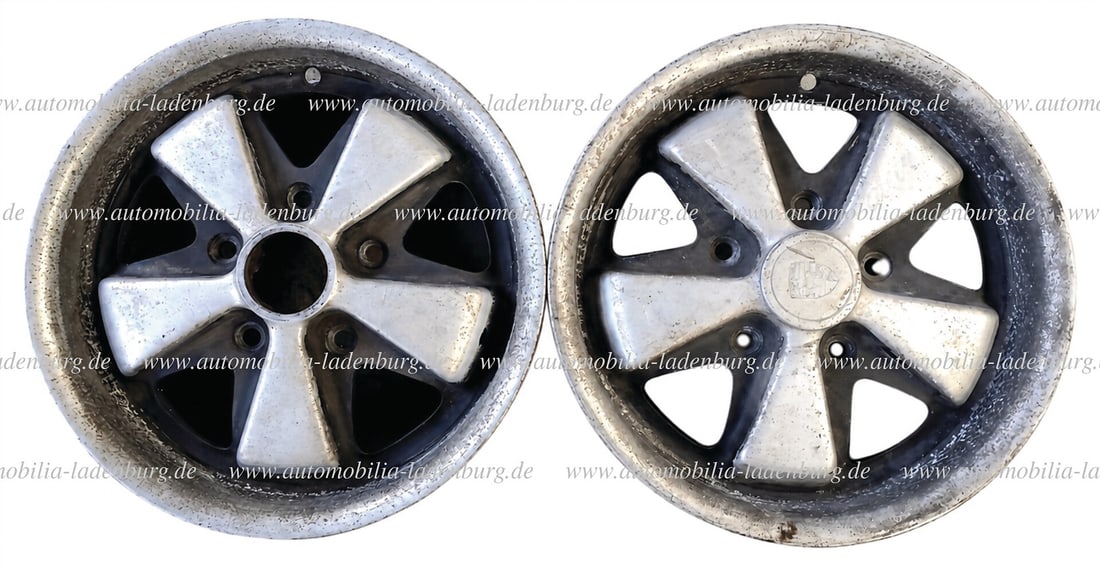 PORSCHE a pair of Fuchs rims for Porsche 911ST 6Jx15, dated 5.70, with strong signs of wear German (1 of 1)