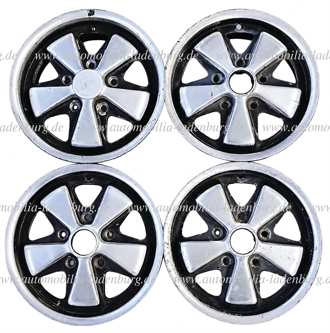 PORSCHE a set of Porsche Fuchs rims, 5.5x15, 3x dated 1967, 1x 1969, used German Description (1 of 1)