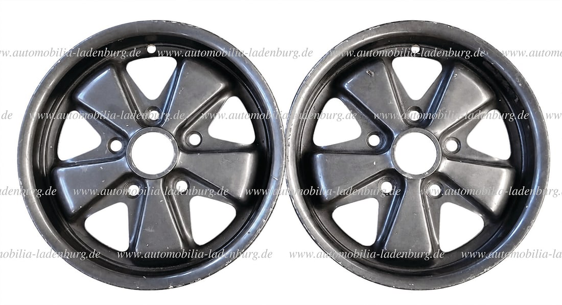 PORSCHE a pair of Porsche Fuchs rims 6Jx15 "Deep Six", dated 1969, used German Description (1 of 1)