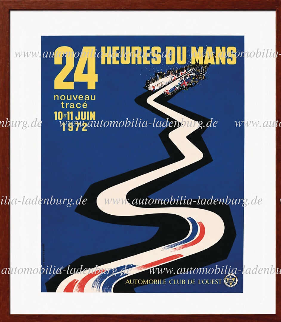 24 HEURES DU MANS Event poster 24 heures du Mans 1972, framed in passepartout, 66x58cm German (1 of 1)