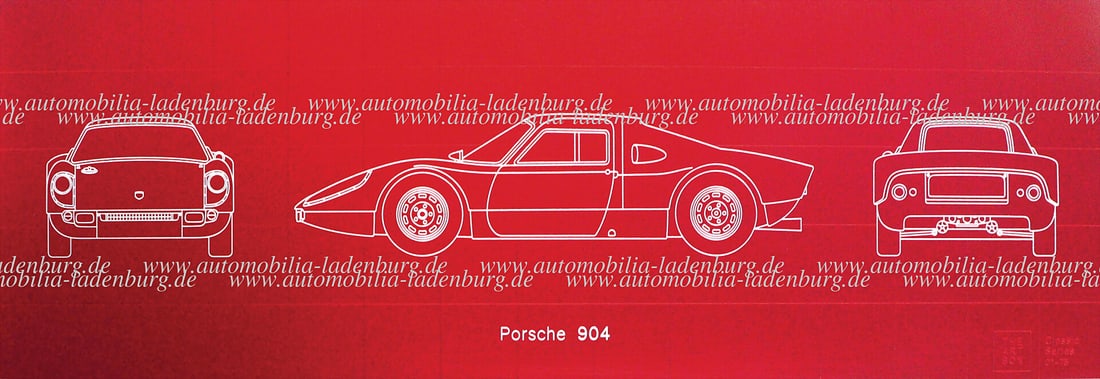 PORSCHE Decorative object Aluminum plate / Aluminum engraving Porsche 904 "The Art Box - Classic (1 of 1)