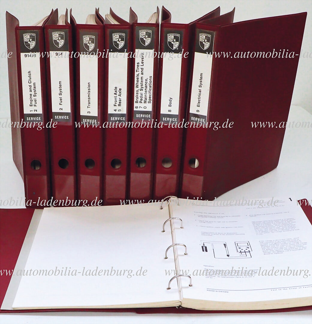 PORSCHE mixed lot 9 volumes workshop manuals / repair manuals Porsche 914 / 914/6, volume 1-9, (1 of 1)