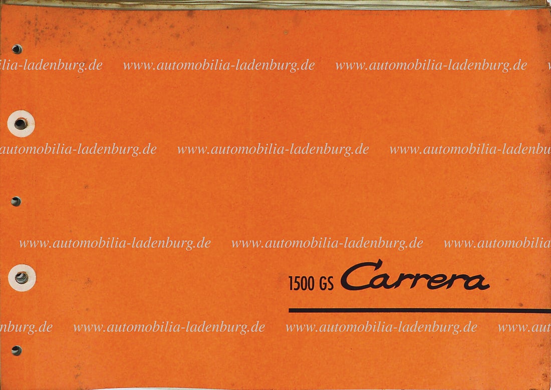 PORSCHE 1962, Spare parts catalog Porsche 356 1500 GS Carrera, trilingual German Description (1 of 1)