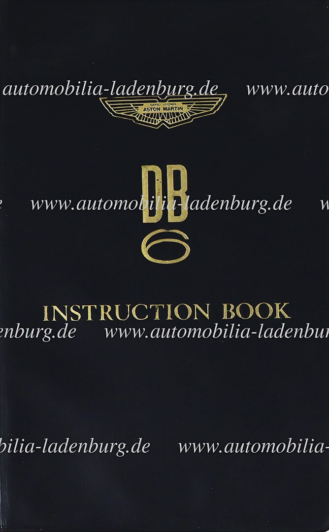 ASTON MARTIN 1967, operating instructions / manual Aston Martin DB6 Saloon, English text, good (1 of 1)