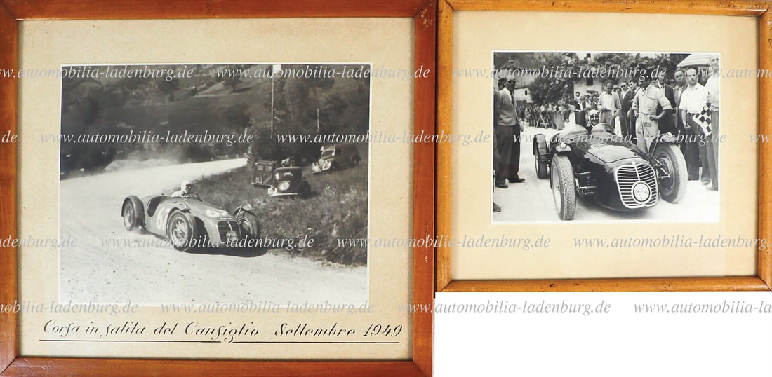 MASERATI Mixed lot of 2 original b/w photographs Maserati A6GCS, including "Corsa in Salita del (1 of 1)
