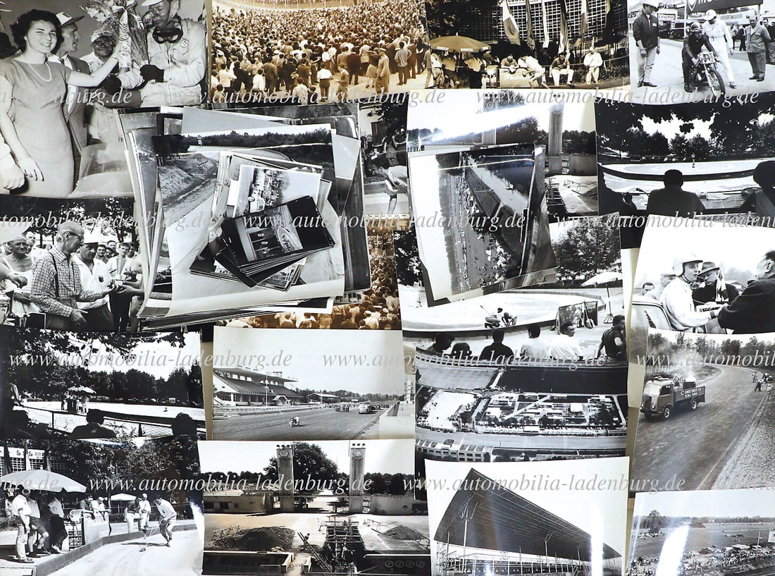 Collection of 114 original b/w photos and 16 contact prints of construction work on the race track (1 of 1)