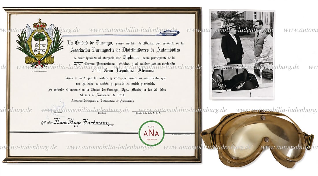 ESTATE OF HANS HUGO HARTMANN Mixed lot of 3 pieces, November 21, 1953, certificate of participation (1 of 1)